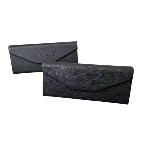 Chico’s Black Flat-Folding Magentic Glasses Cases (Set of 2) - Picture 1 of 15